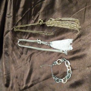 Two necklaces and a bracelet